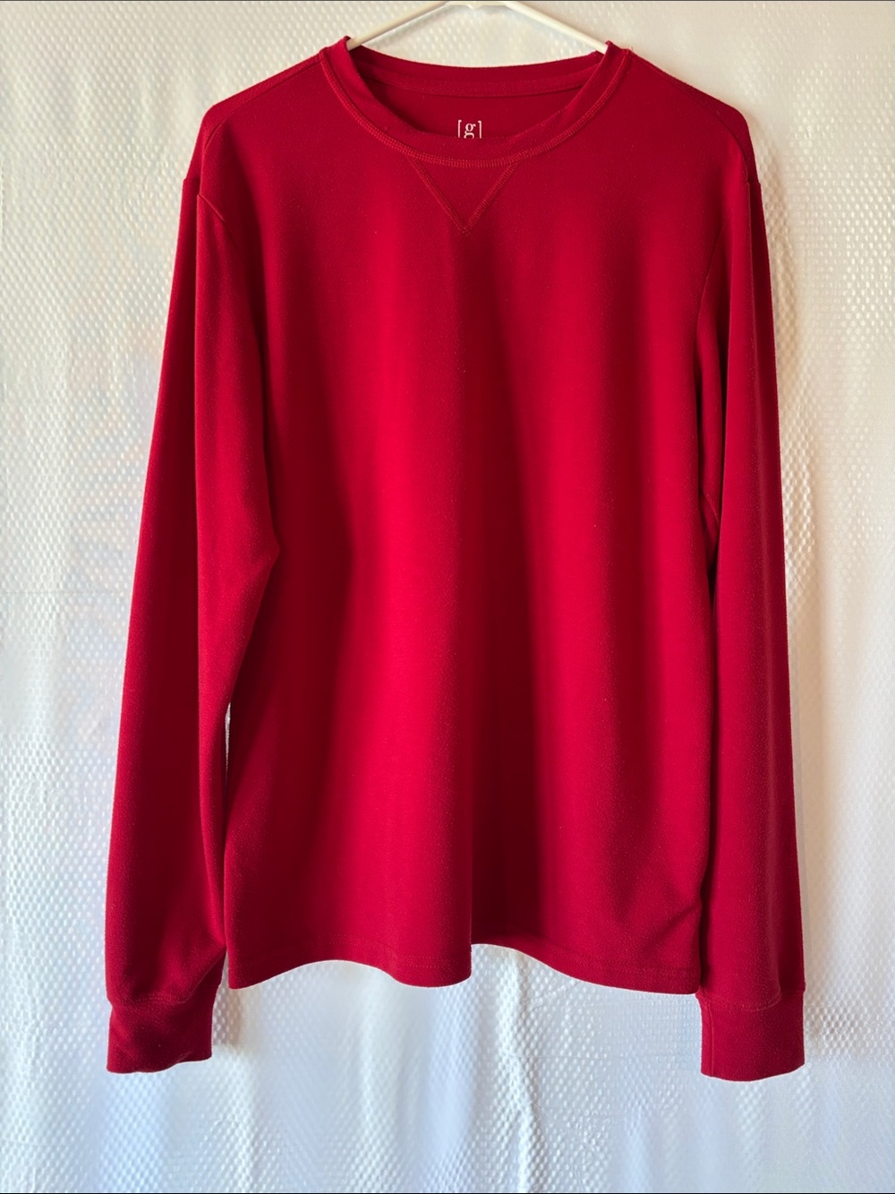George Men's Red Long Sleeve Crewneck Tee